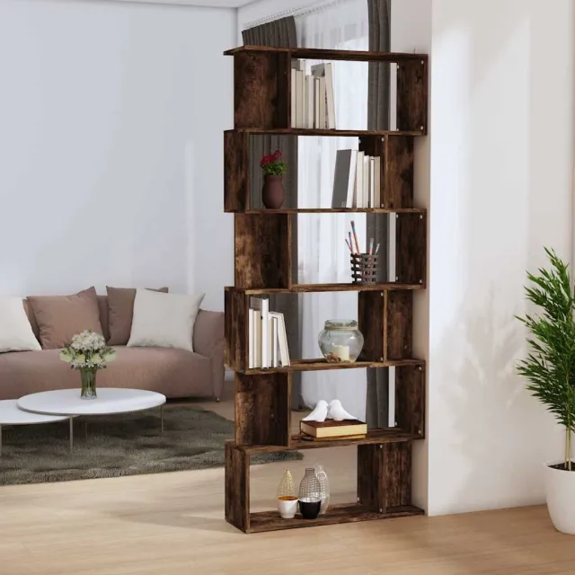 vidaXL Boekenkast/kamerscherm 80x24x192 cm bewerkt hout gerookt eiken, foto 2