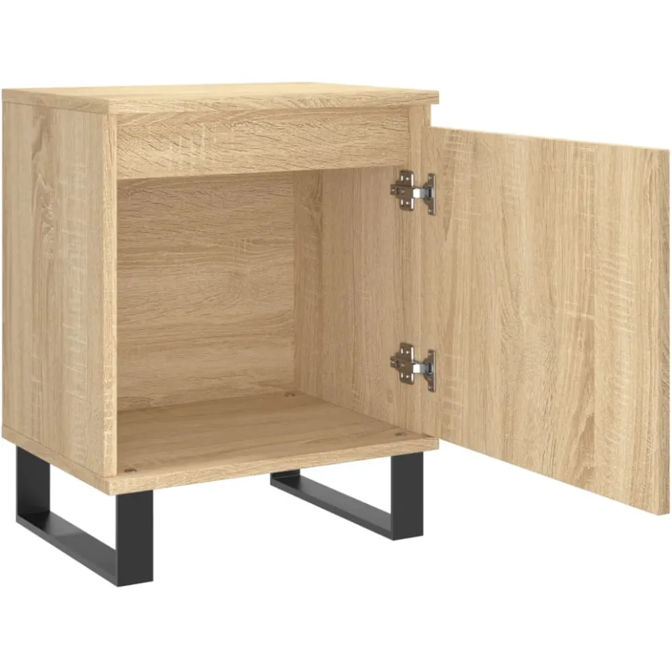 vidaXL Nachtkastjes 2 st 40x30x50 cm bewerkt hout sonoma eikenkleurig, foto 3
