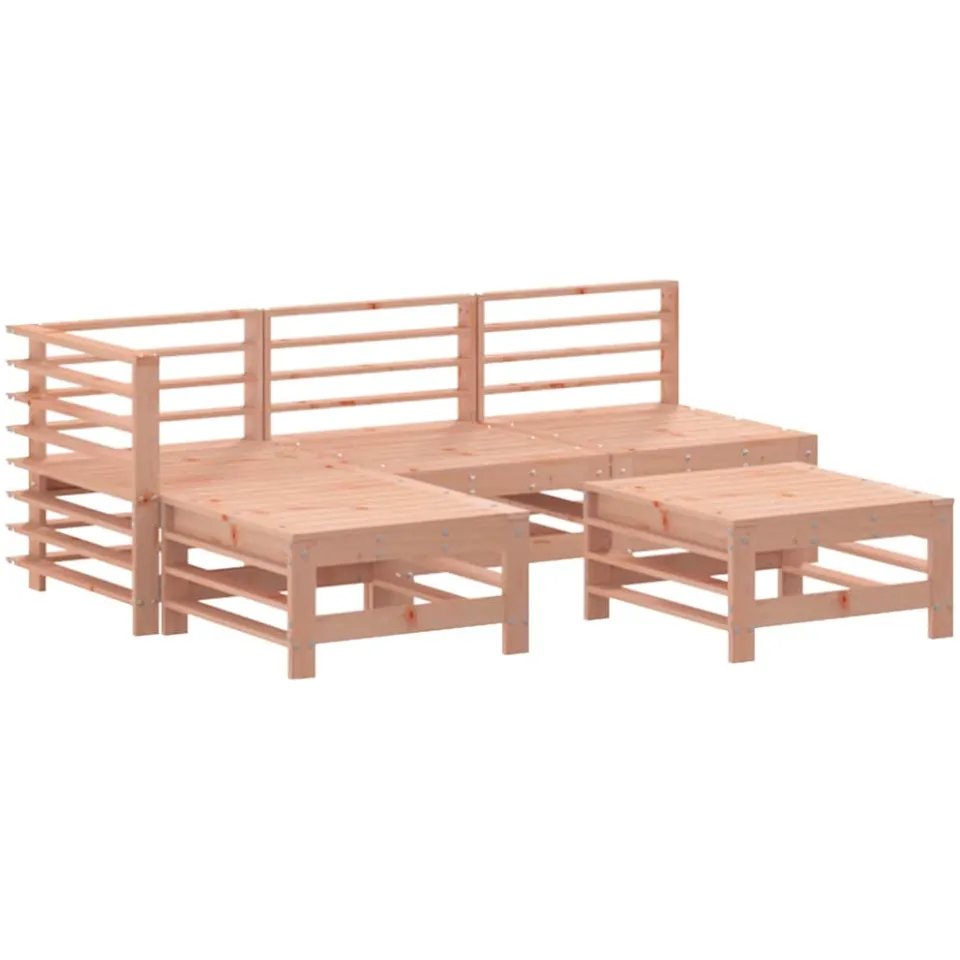 vidaXL 5-delige Loungeset massief douglashout Bruin