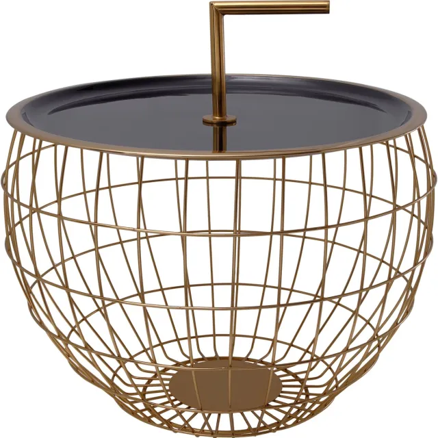 Padiro ronde bijzettafel - Ø 49,5 x 37 cm - Zwart - Modern Art deco Glamour - Metaal, IJzer - handgemaakt