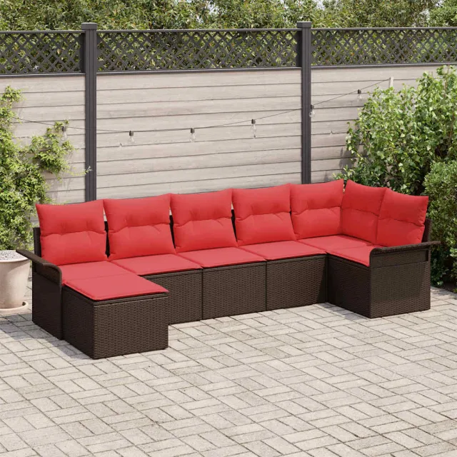 vidaXL Tuin Sofa Set Bruin poly rattan, foto 2