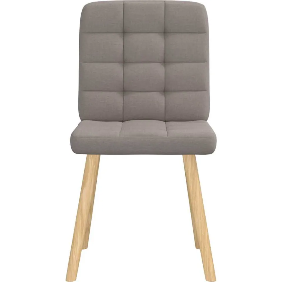 vidaXL Eetkamerstoelen draaibaar 2 st stof taupe, foto 4