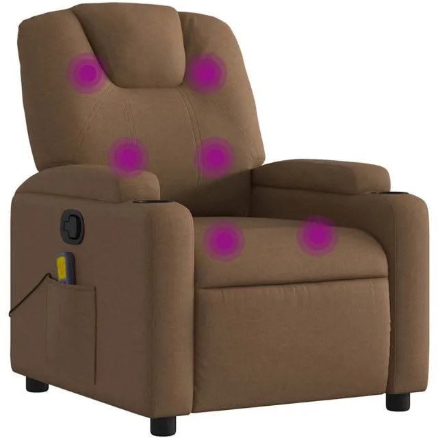 vidaXL Massagestoel - verstelbaar - stof - bruin