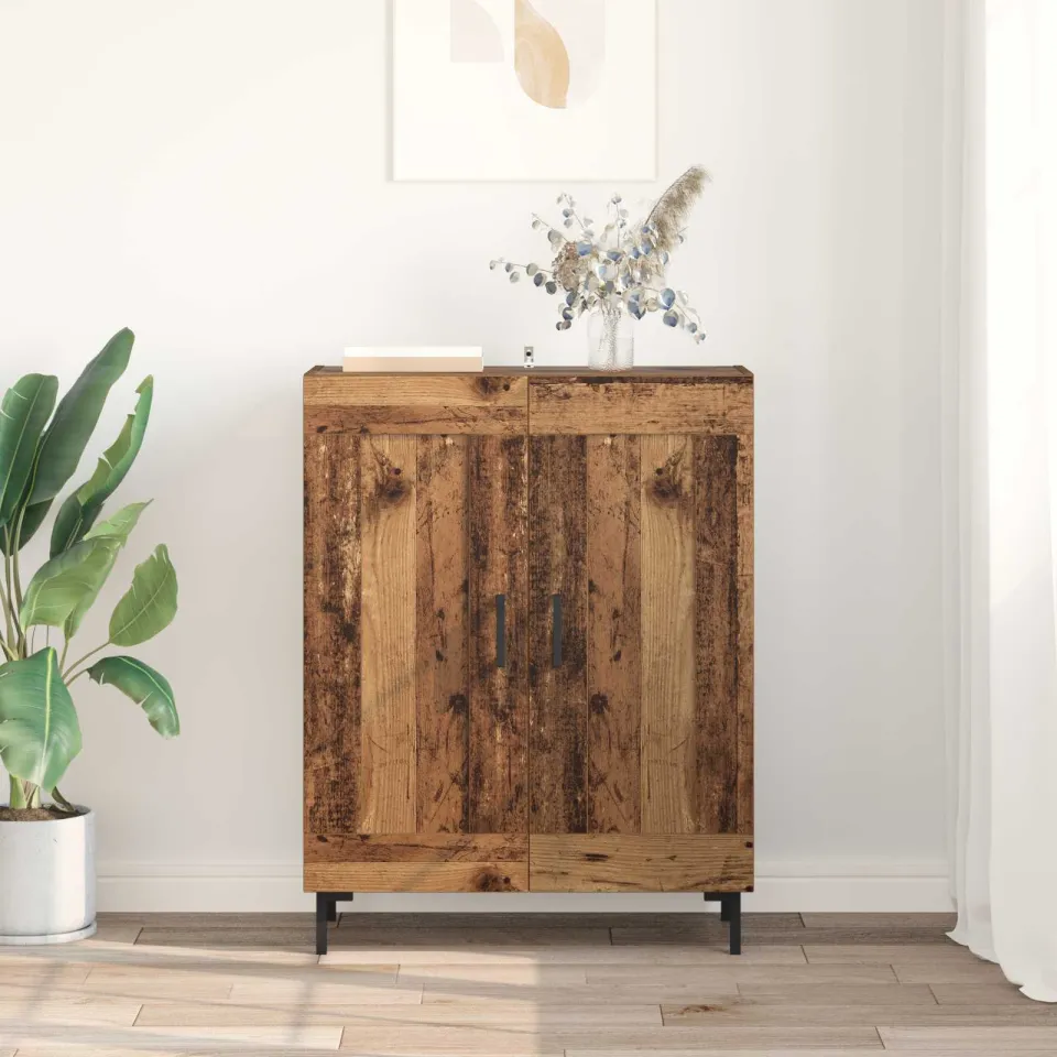 vidaXL Dressoir Oud Hout 69,5 x 34 x 90 cm Gemonteerd hout en ijzer bruin, foto 3