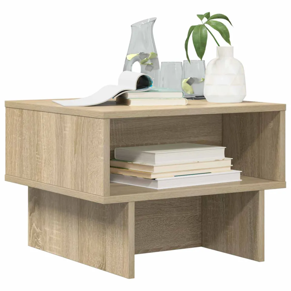 vidaXL Salontafel Sonoma Eiken 48 x 46 x 35 cm Bewerkt hout Bruin