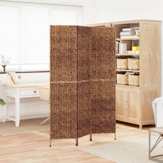 vidaXL Kamerscherm met 3 panelen 122x180 cm waterhyacint bruin, foto 2