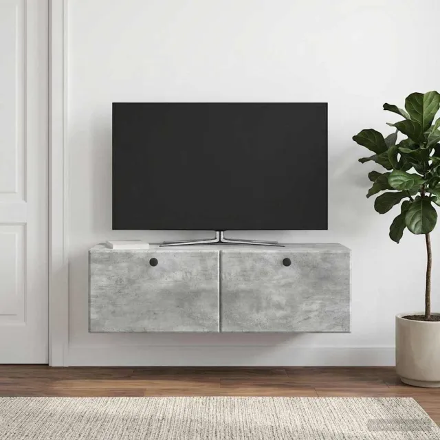 vidaXL Wandbeugel TV-kast 98 x 31 x 30 cm Betongrijs Bewerkt hout