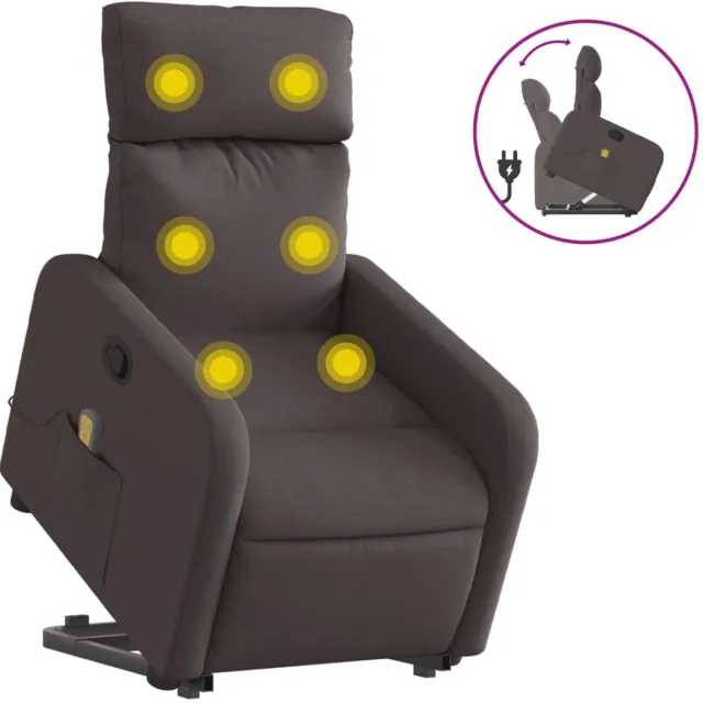 vidaXL Sta-op-massagestoel - verstelbaar - stof - donkerbruin
