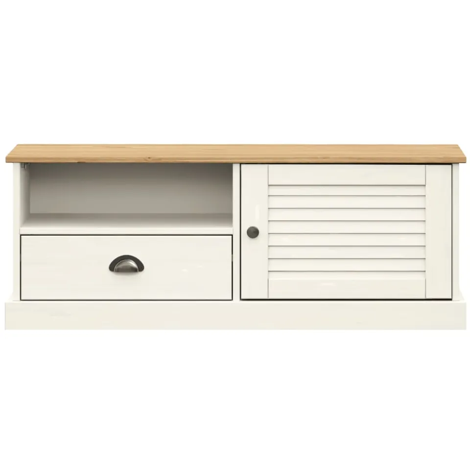 vidaXL Tv-meubel VIGO 106x40x40 cm massief grenenhout wit, foto 3