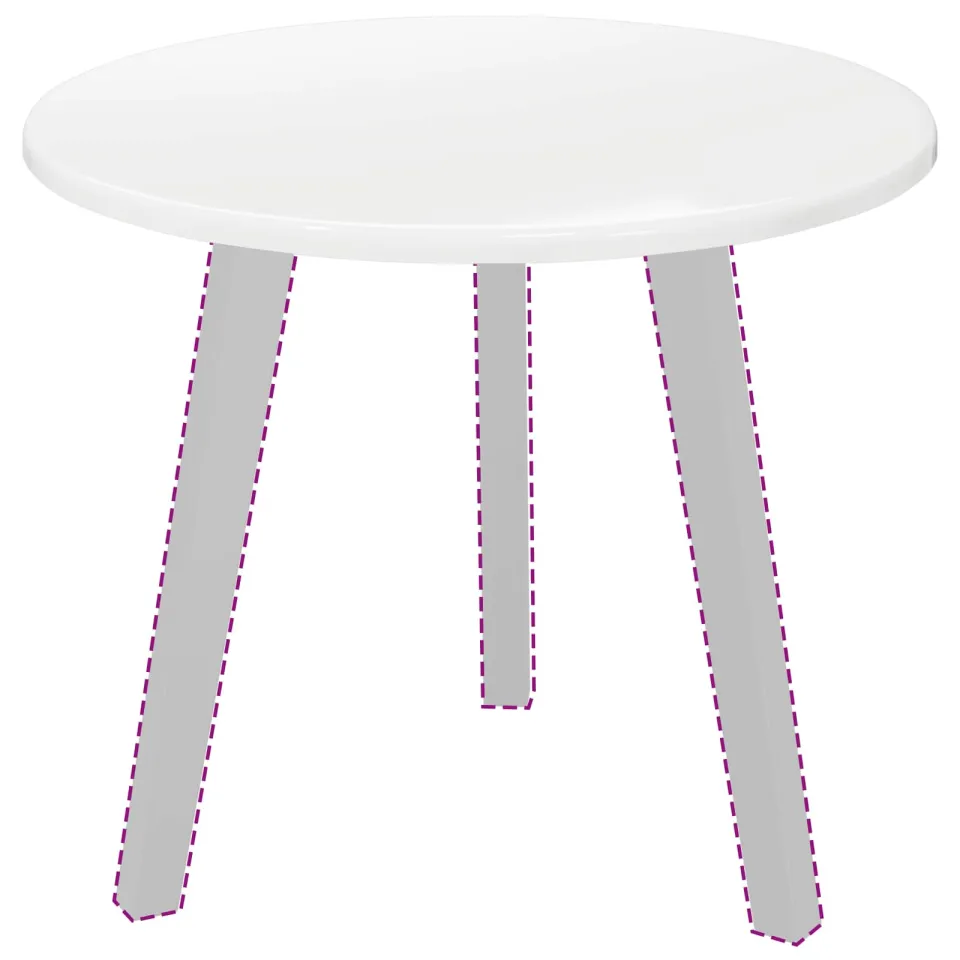 vidaXL Tafelblad Ø 50 x 1,5 cm Rond Bewerkt hout Hoogglans Wit, foto 2