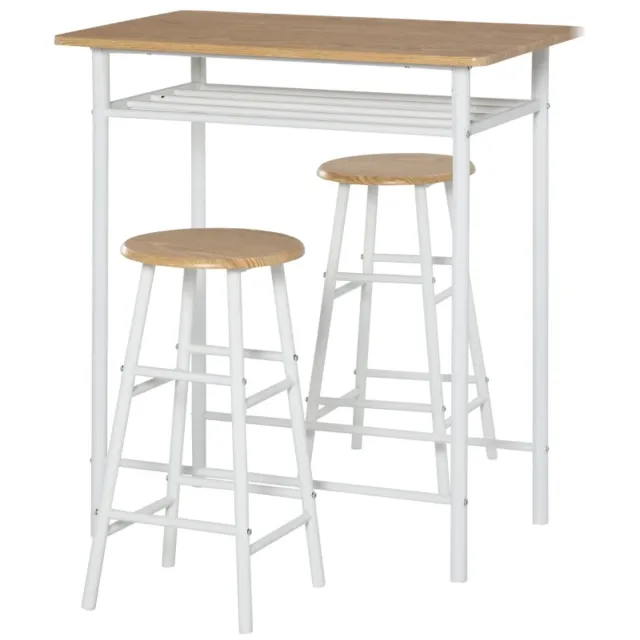 GranMaison Bartafel keuken - Bartafel Set - Barkruk - Barstoel - Keukenstoel - Voetsteun - Wit