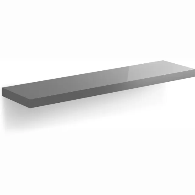 Casaria Wandplank Zwevend - 90 cm 15kg Belastbaar - Hoogglans Grijs