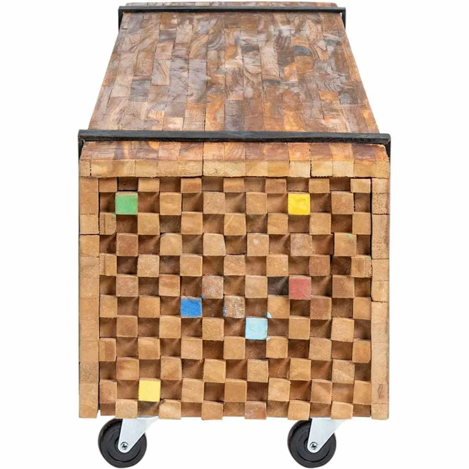 vidaXL Tv-meubel 110x30x32,5 cm massief teakhout bruin, foto 3