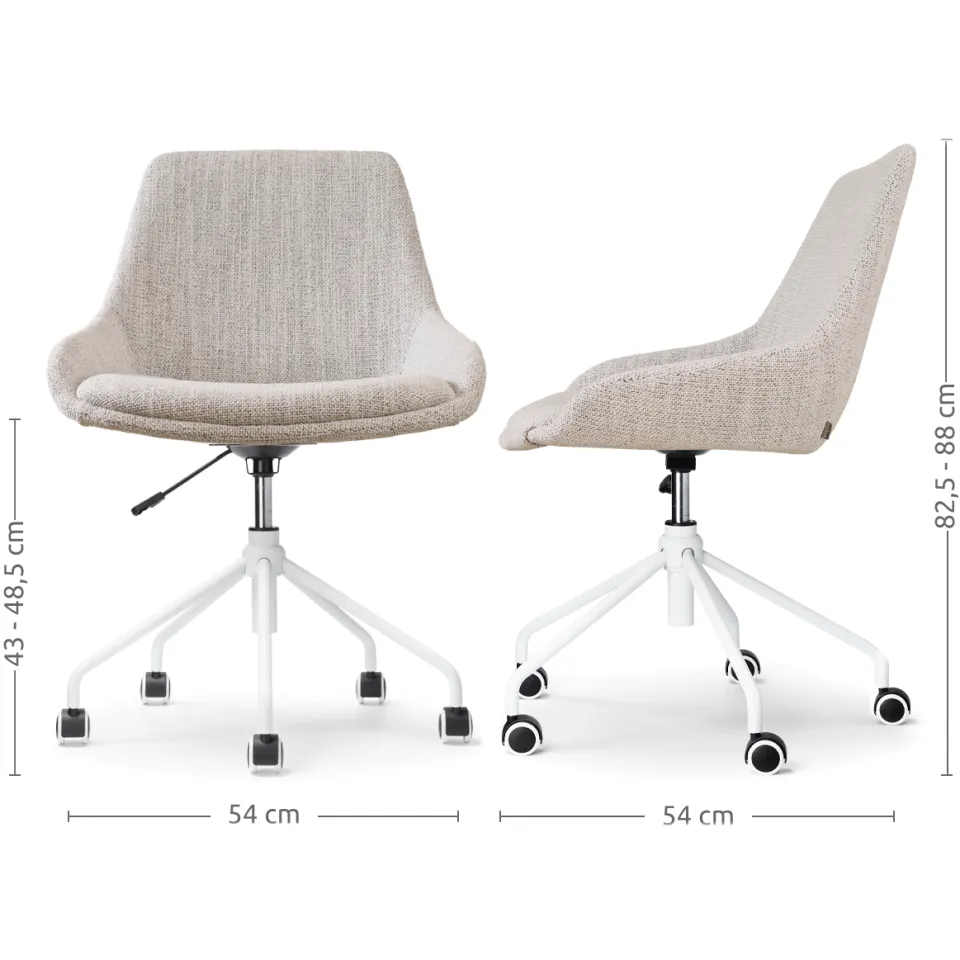 Nolon Nout-Isa bureaustoel beige gemêleerd - wit onderstel, foto 3