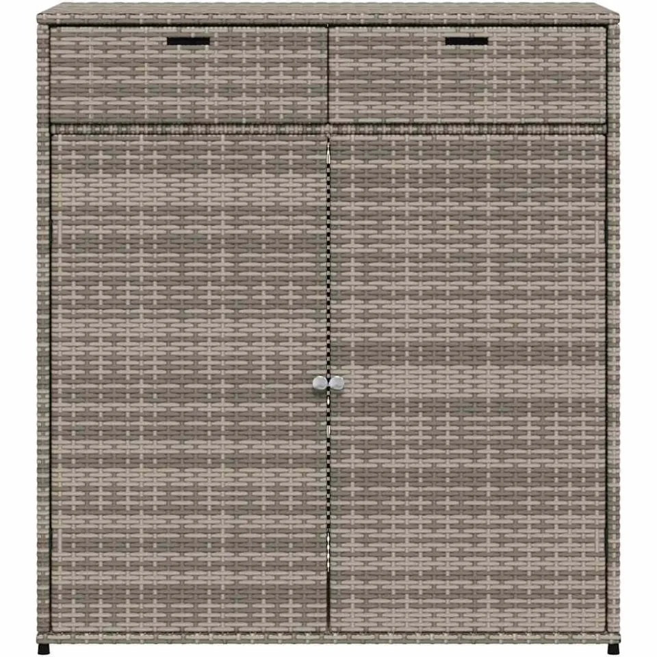 vidaXL Tuinkast 105x55x113 cm poly rattan grijs, foto 4