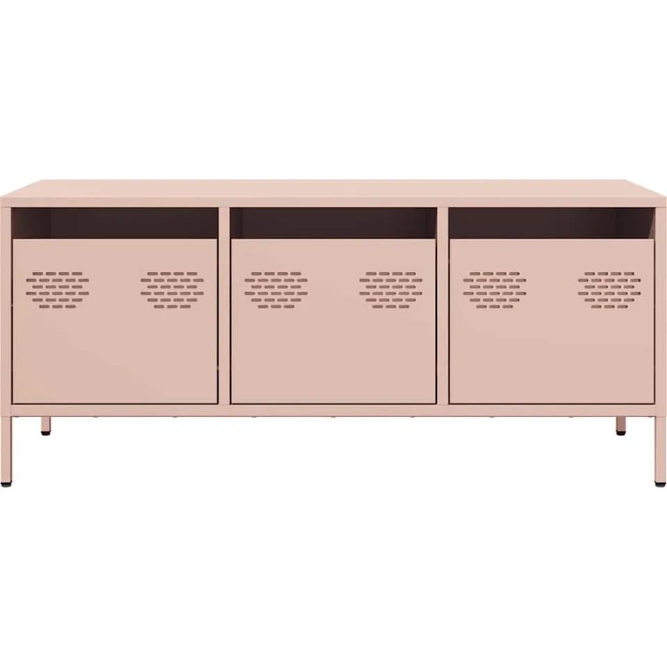 vidaXL Tv-meubel 101,5x39x43,5 cm koudgewalst staal roze, foto 4