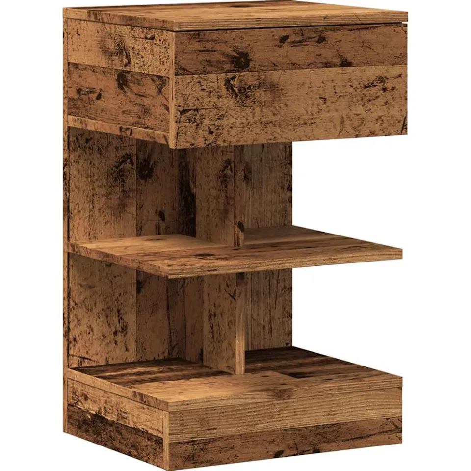vidaXL Nachtkastje 40x35x65 cm bewerkt hout oud houtkleurig bruin, foto 3