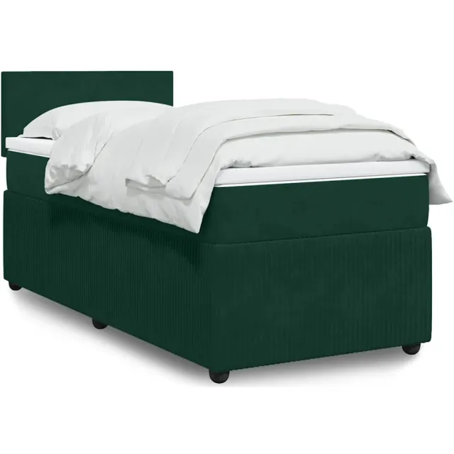 vidaXL Boxspring met matras fluweel donkergroen 80x200 cm groen
