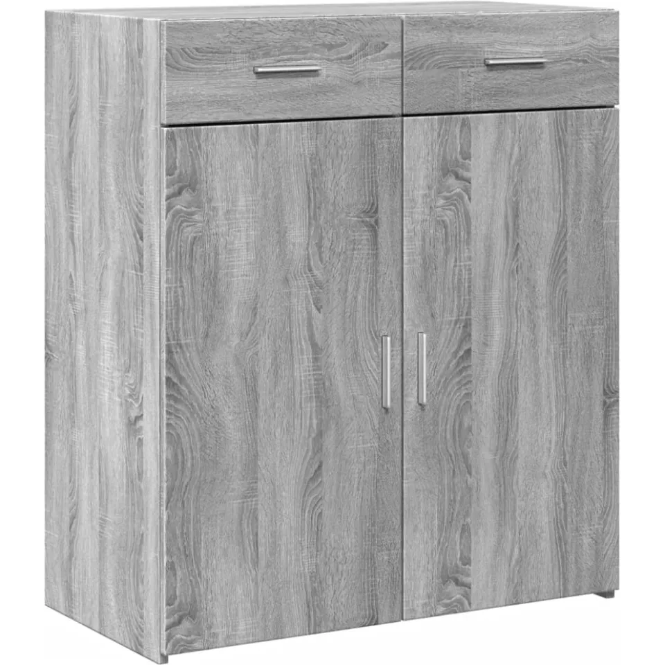 vidaXL Dressoir 80x42,5x93 cm bewerkt hout grijs sonoma eikenkleurig, foto 3