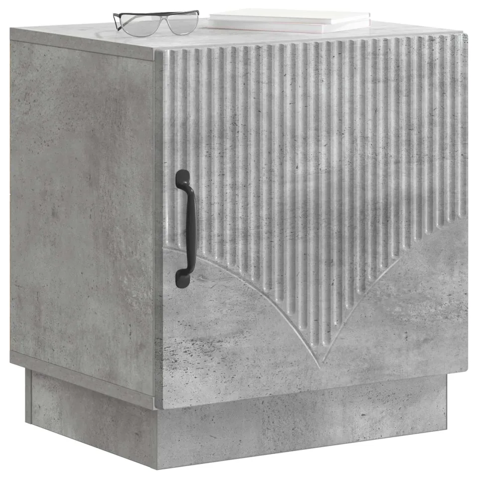 vidaXL Nachtkastje Betongrijs 43 x 34,5 x 47 cm Bewerkt hout grijs