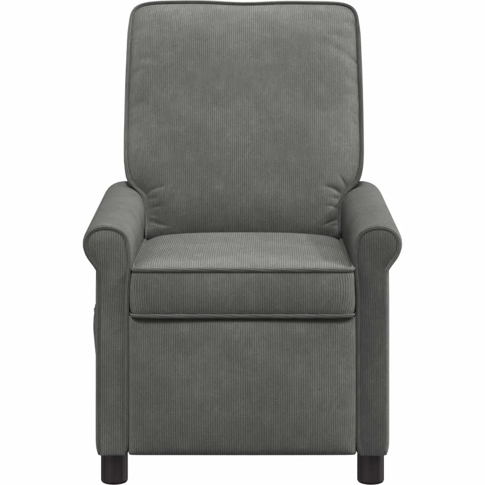 vidaXL Ligstoel Donkergrijs 69 x 95 x 101 cm Stof, foto 4