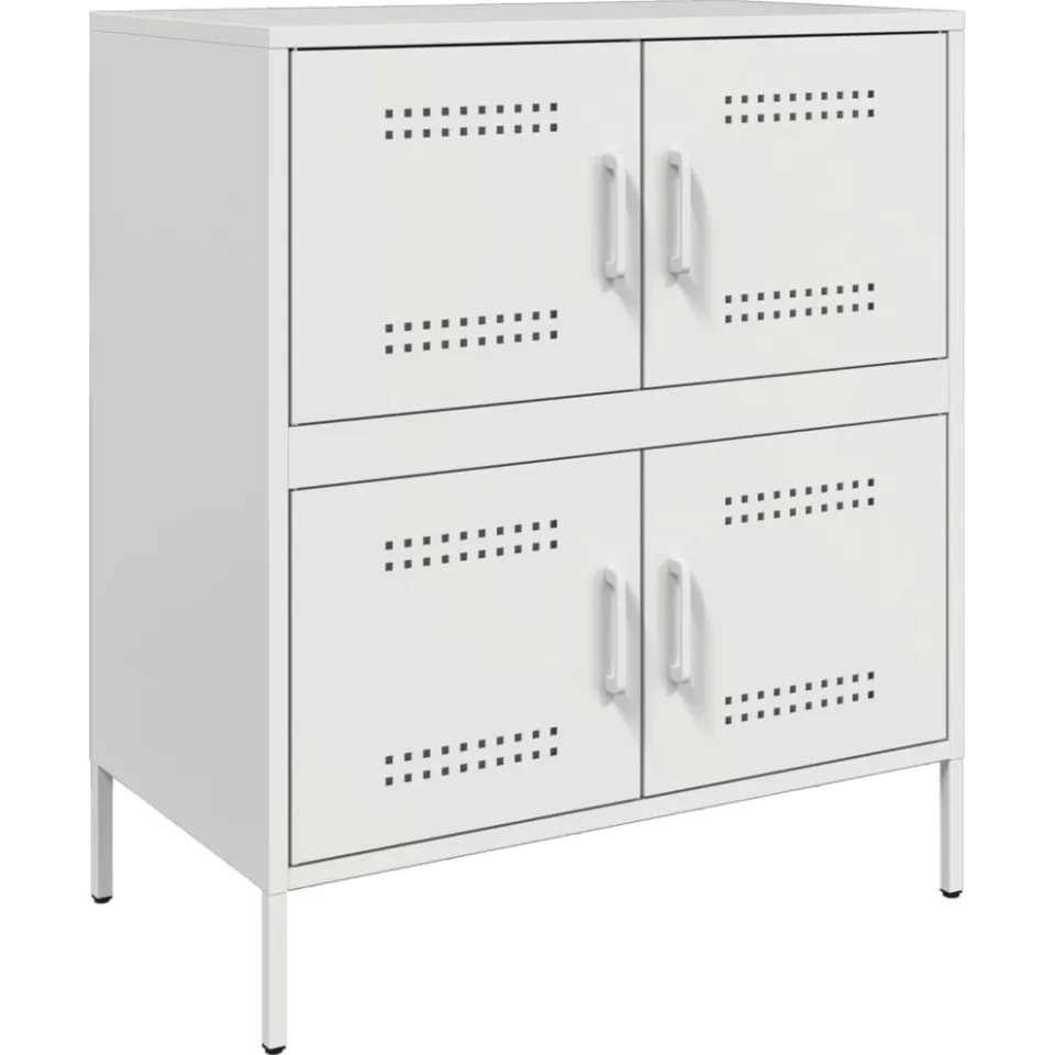 vidaXL Dressoir 68x39x79 cm staal wit