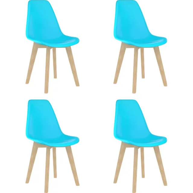 vidaXL Eetkamerstoelen 4 st kunststof blauw