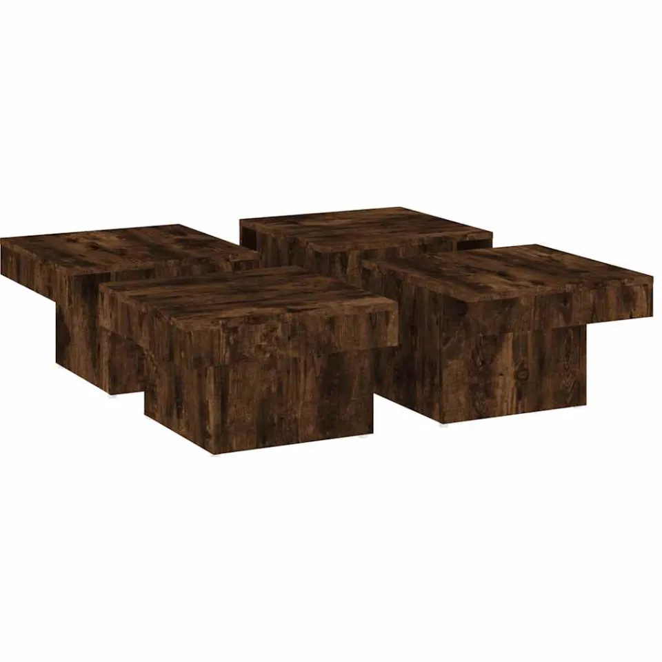 vidaXL Salontafel 90x90x28 cm bewerkt hout gerookt eikenkleurig Bruin