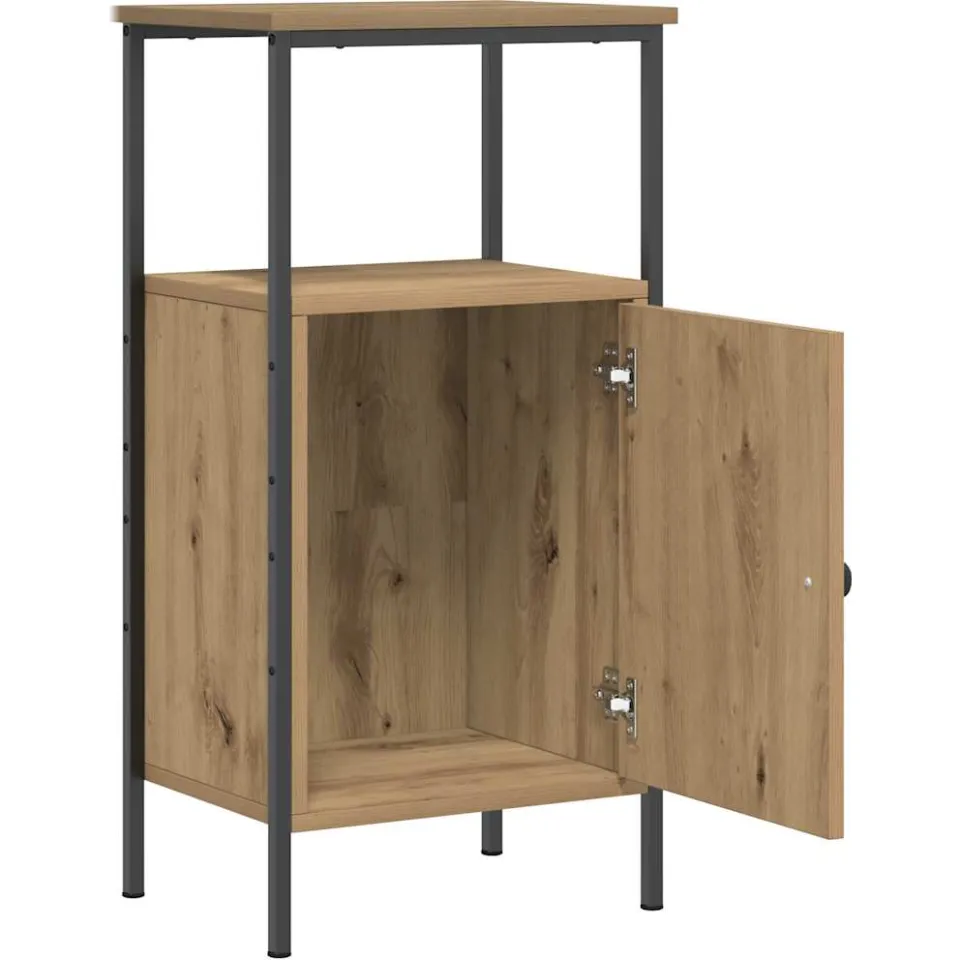 vidaXL Nachtkastje 41x31x80 cm bewerkt hout artisanaal eikenkleurig, foto 4