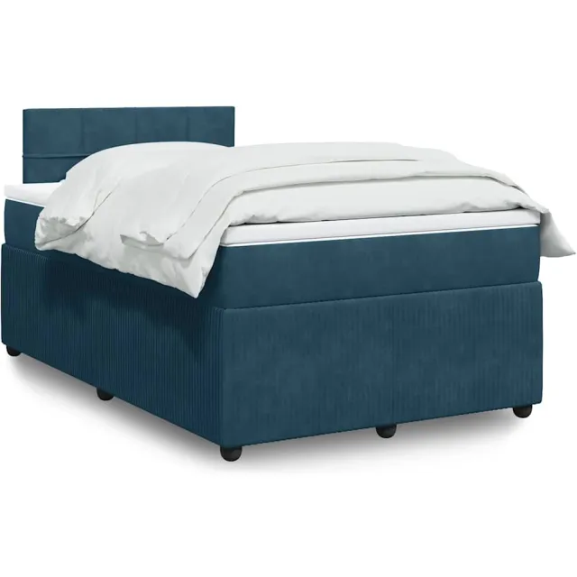 vidaXL Boxspring met matras fluweel blauw 120x190 cm