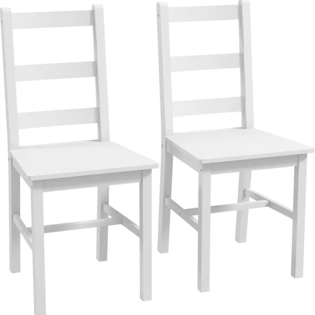 Homcom Eetkamerstoel-Grenenhout-41,5x46x90cm-Wit