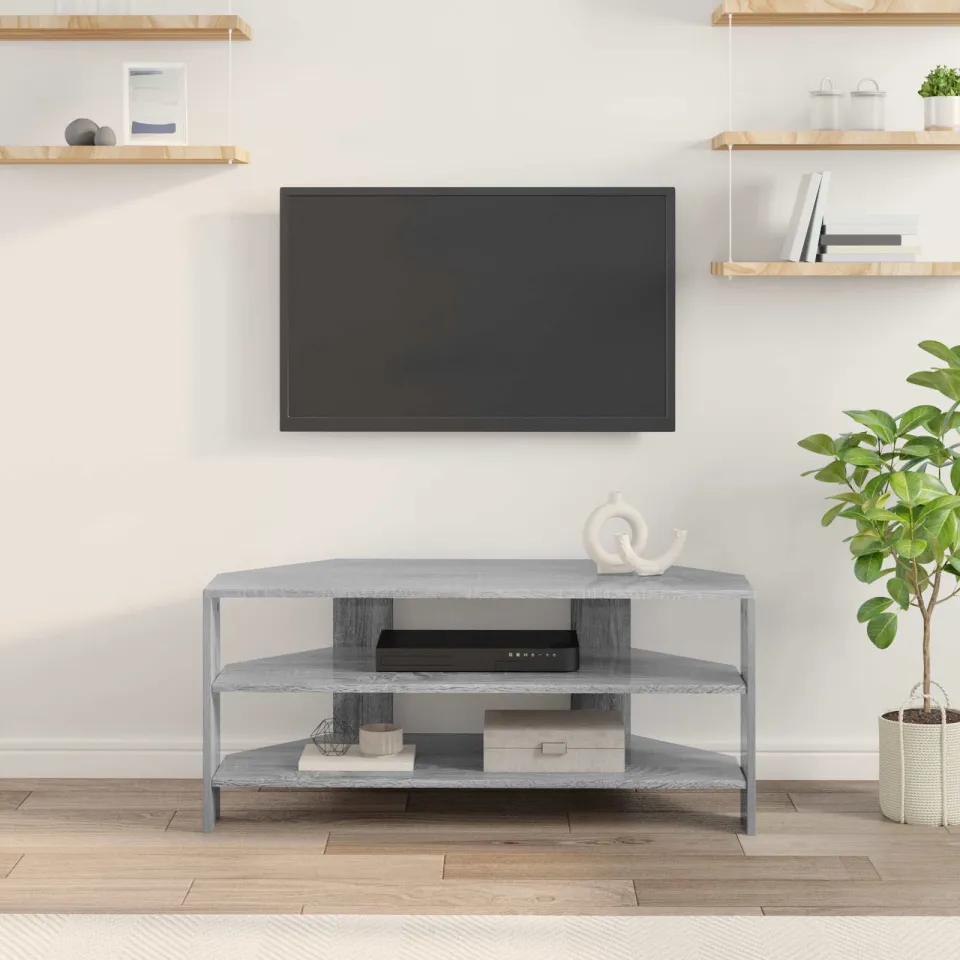 vidaXL HoekTVKast 100 x 40,5 x 45 cm Grijs Sonoma Bewerkt hout, foto 4