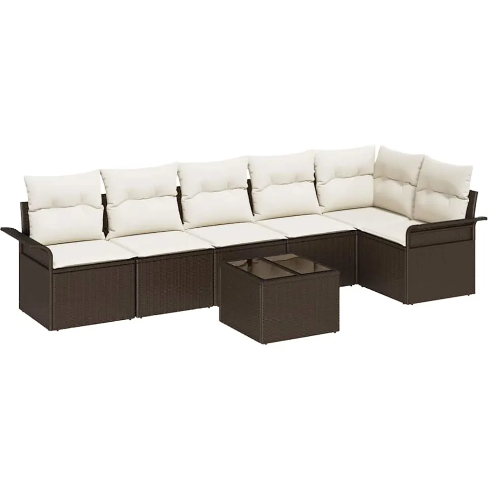 vidaXL Tuin Sofa Set 7 st Bruin poly rattan