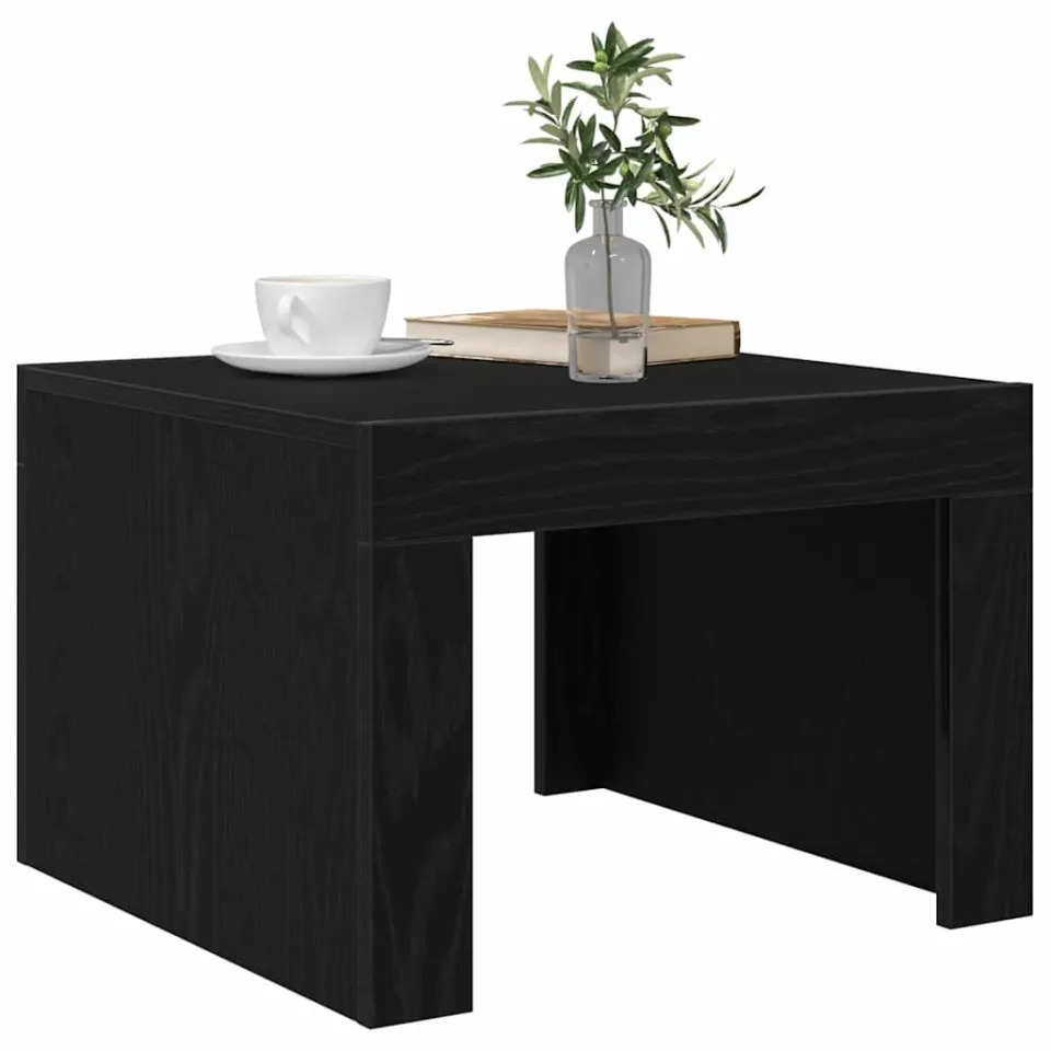 vidaXL Salontafel Zwart Eiken 50 x 50 x 35 cm Bewerkt hout