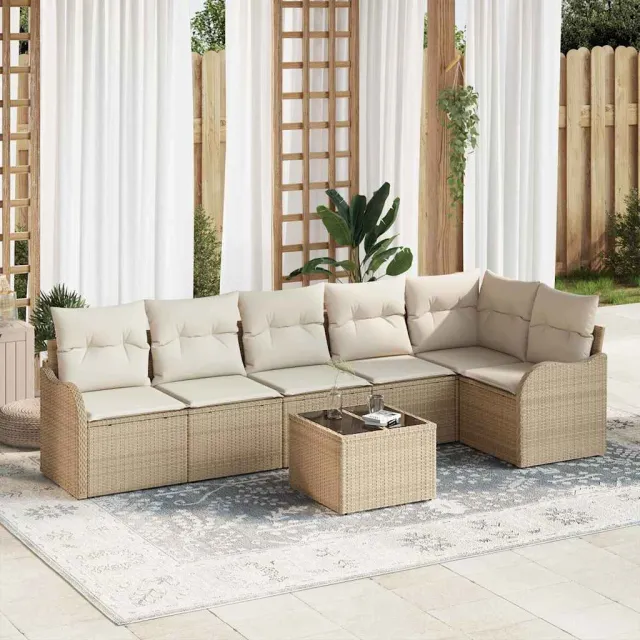 vidaXL Tuin Sofa Set 7 st Bruin poly rattan, foto 2