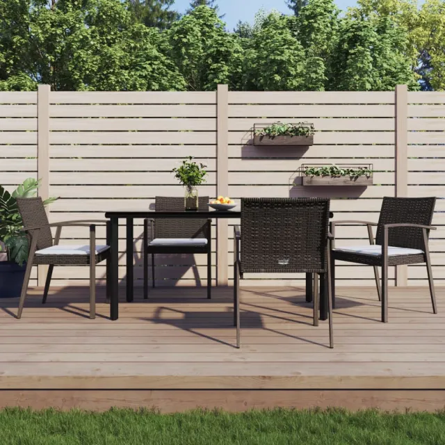 vidaXL 5-delige Tuinset met kussens poly rattan en staal, foto 2