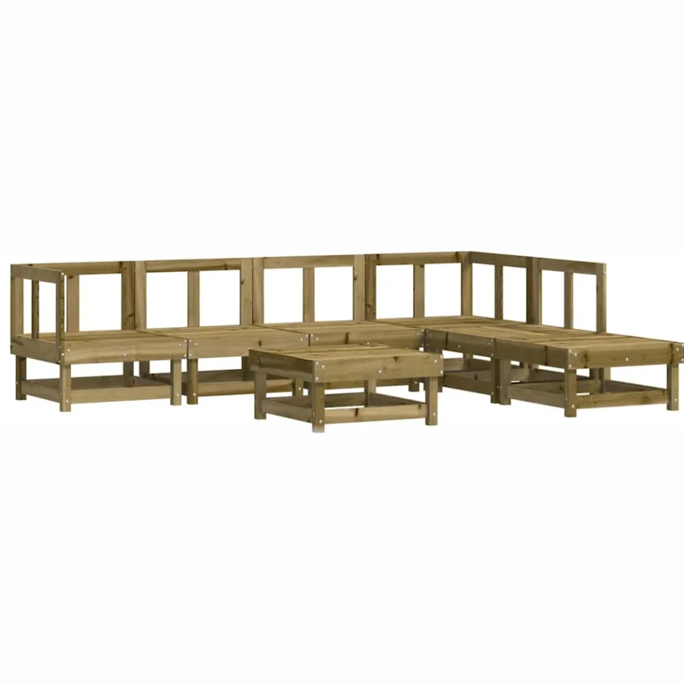 vidaXL 7-delige Loungeset geïmpregneerd grenenhout bruin, foto 3