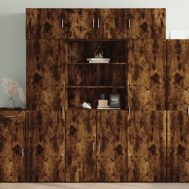 vidaXL Hoge kast 80x42,5x185 cm bewerkt hout gerookt eikenkleurig Bruin