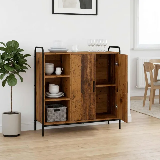 vidaXL Dressoir Oud hout 97 x 33 x 81 cm Bewerkt hout Bruin