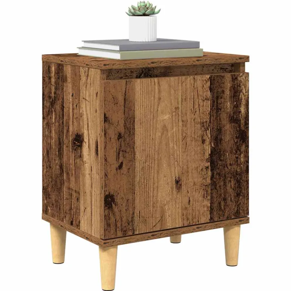 vidaXL Nachtkastje Oudhout 40 x 30 x 50 cm Bewerkt hout Bruin