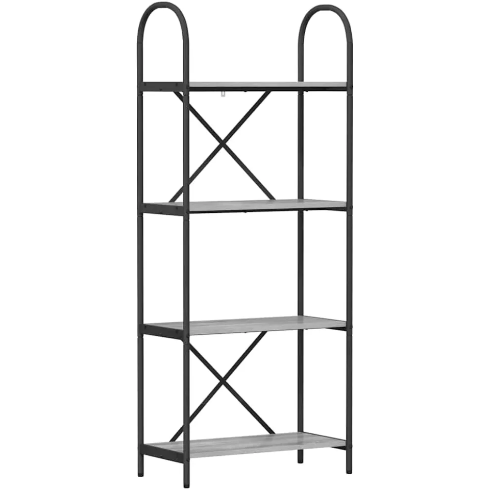 vidaXL Boekenkast 4-laags 60 x 30 x 146 cm Bewerkt hout Grijs Sonoma