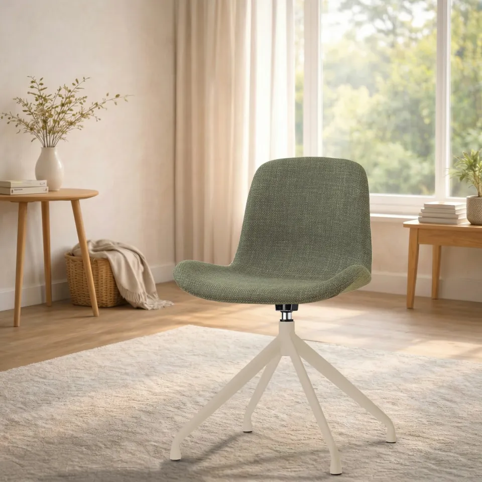 Nolon Nola-Fé draaibare eetkamerstoel forestgroen - beige onderstel, foto 3