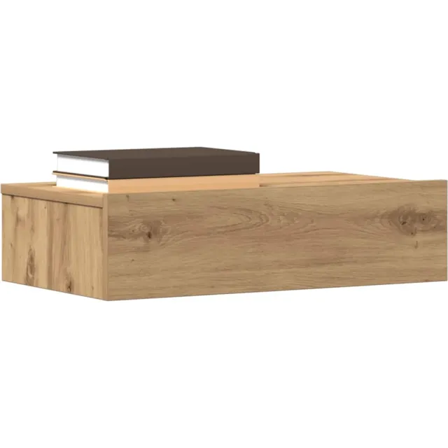 vidaXL Nachtkastje 60x35 cm bewerkt hout artisanaal eikenkleur Bruin