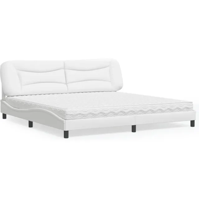 vidaXL Bed met matras "Hvar" kunstleer wit 200x200 cm