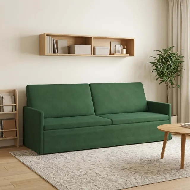 vidaXL 3-zits bank Jungle Groen 220 x 81 x 82 cm Katoen Stof