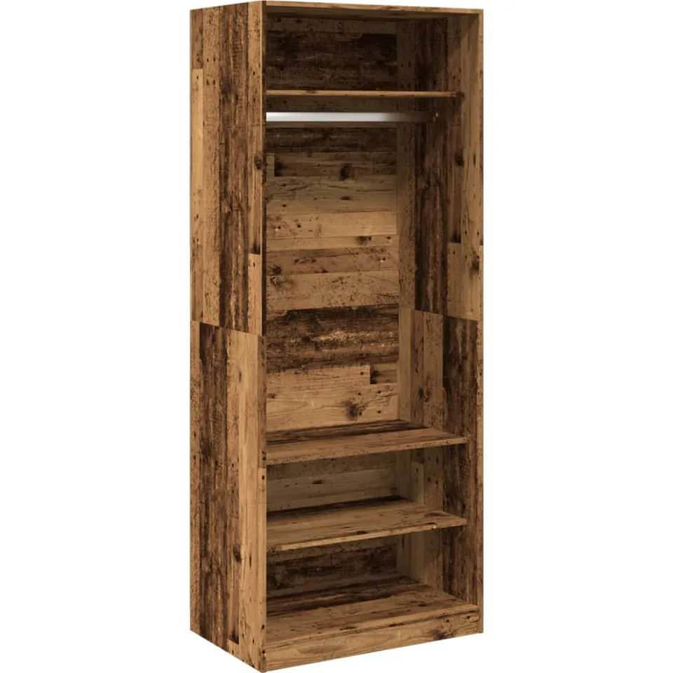 vidaXL Kledingkast 80x50x200 cm bewerkt hout oud hout bruin, foto 3