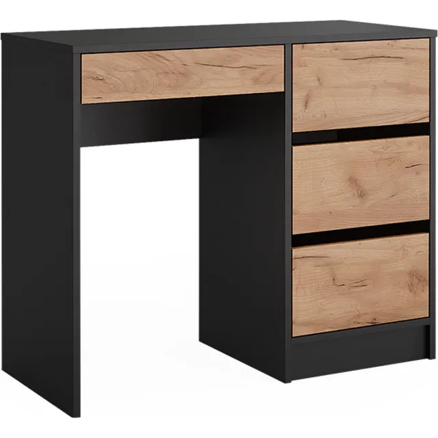 Vicco Kaptafel Sherry, Antraciet/Goudkleurig Eiken, 90 x 75 cm zonder spiegel