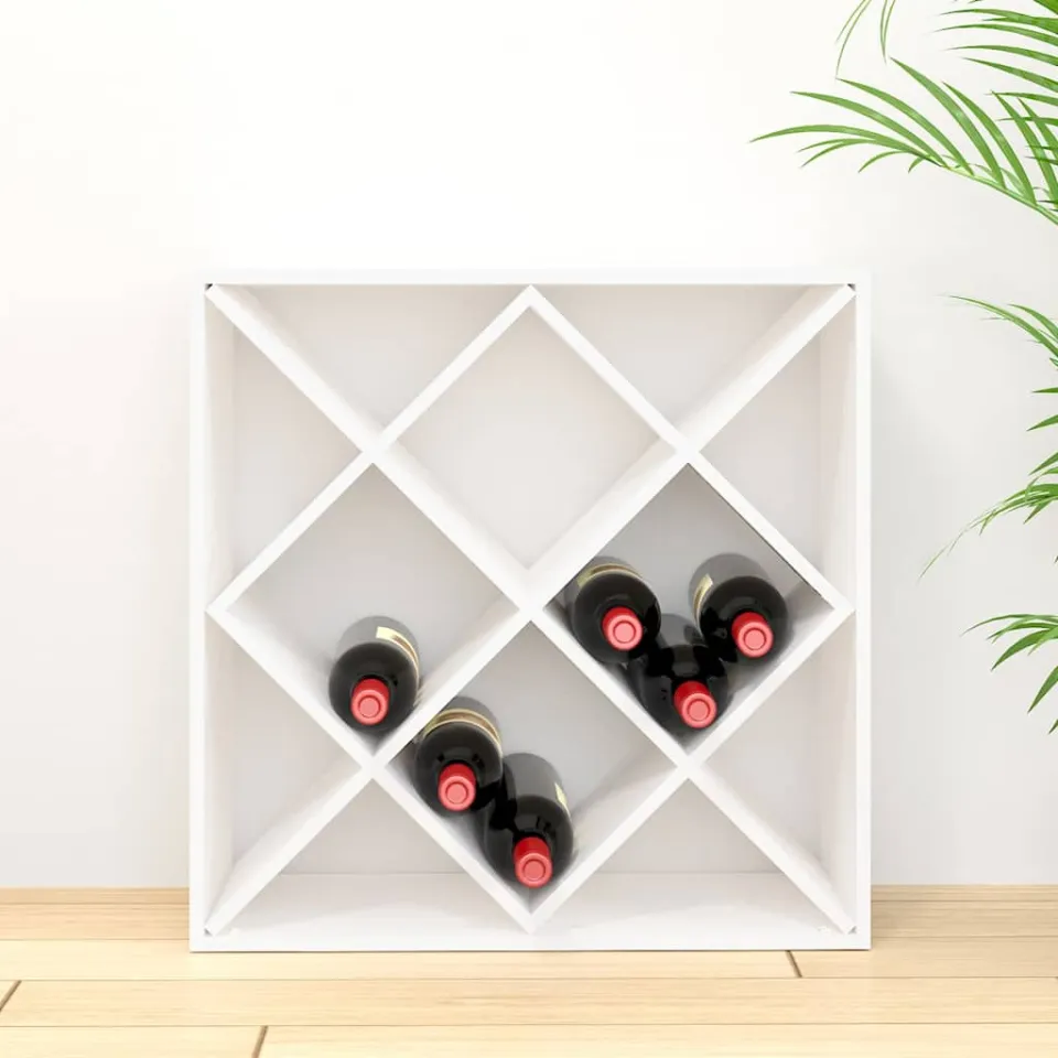 vidaXL Wijnkast 62x25x62 cm massief grenenhout wit, foto 4