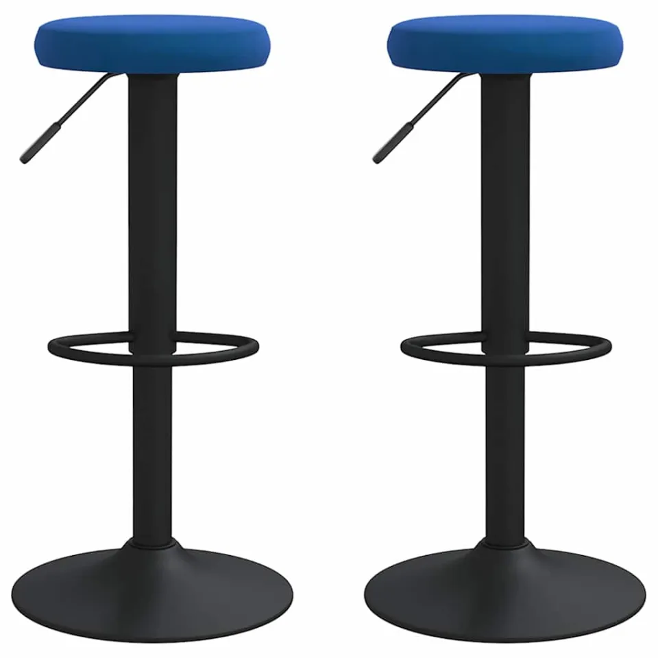 vidaXL Barkrukken 2 st fluweel blauw, foto 3
