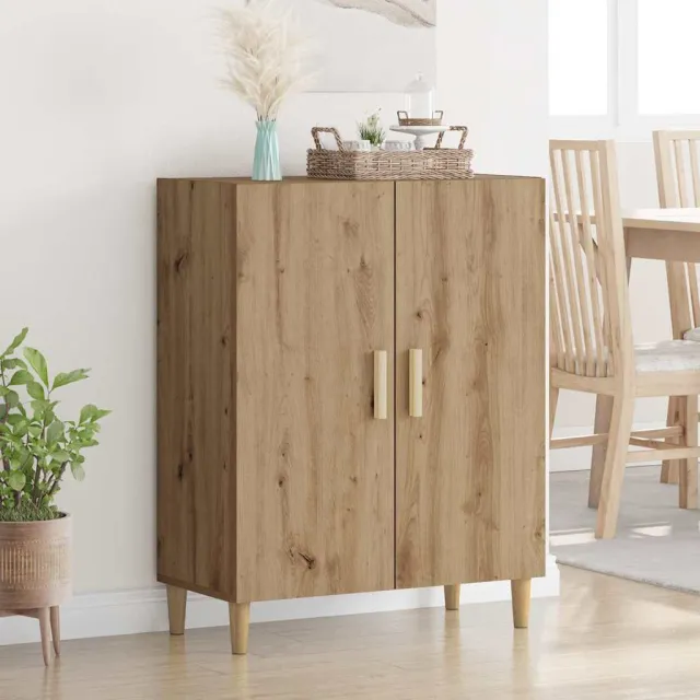 vidaXL Dressoir Artisanaal eiken 69,5 x 34 x 90 cm Bewerkt hout, foto 2